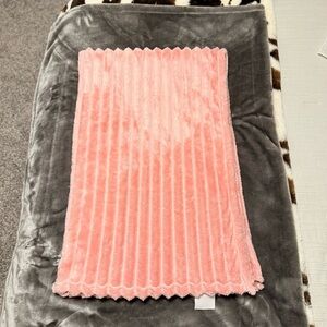 Pink Ribbed Plush Baby Blanket